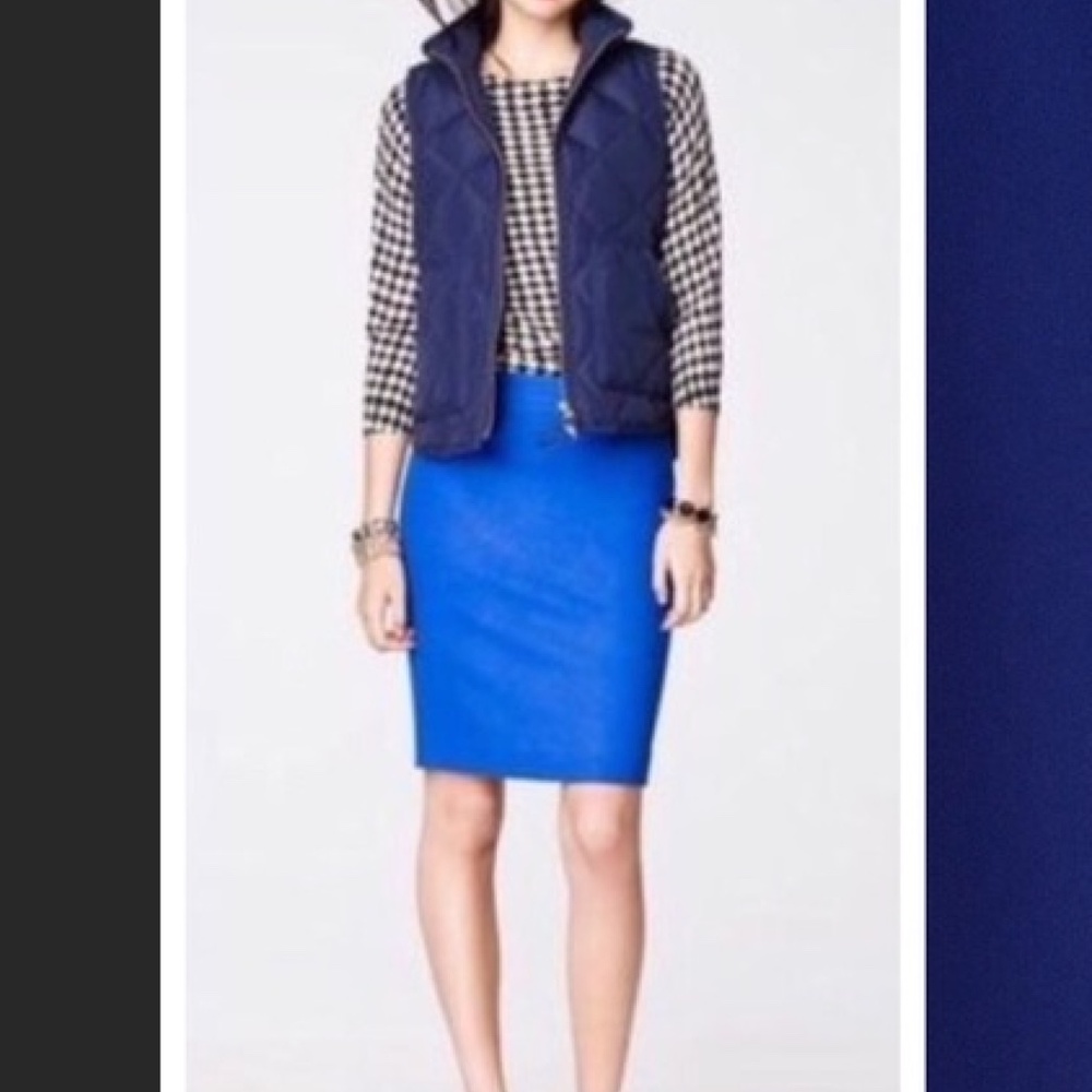 J. Crew Royal Blue Knee Length Wool Pencil Skirt